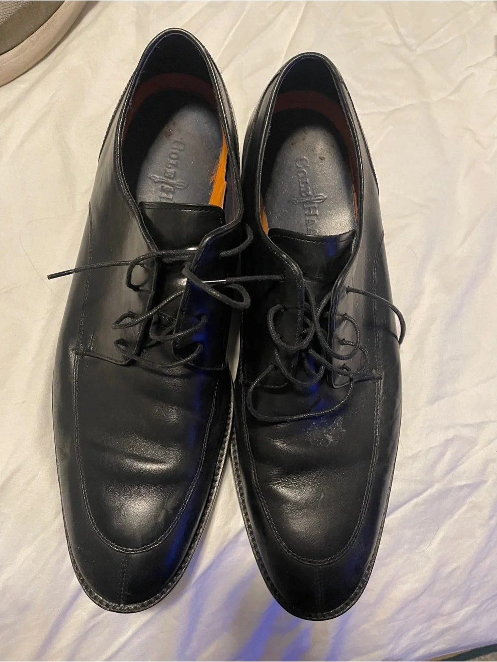 Cole Haan Black Leather Lace-Up Oxfords